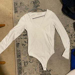 Abercrombie & Fitch White V Neck Bodysuit